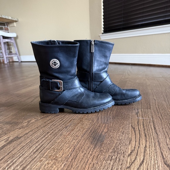 Harley-Davidson Black Motorcycle Boots Womens Size 8 - Picture 1 of 10